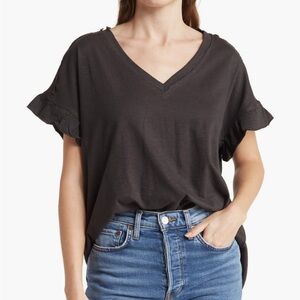 For The Republic 100% Cotton Oversized V-Neck Tee